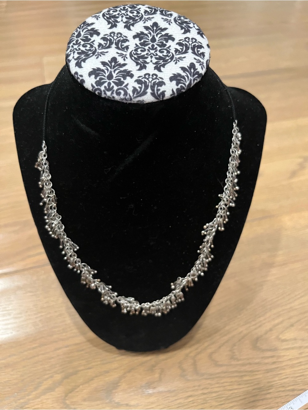 8 Other Reasons Silver Ball Fringe Cluster Boho Statement Necklace NEW